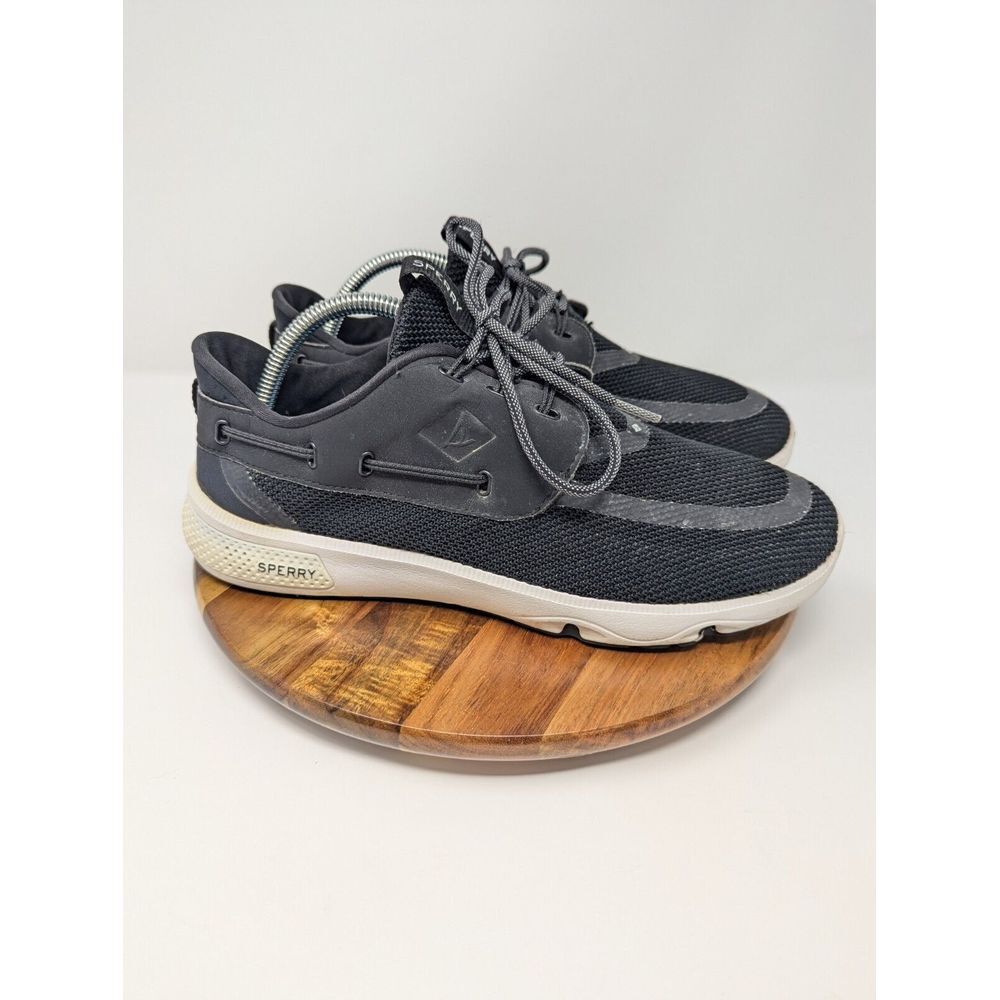 Sperry Fathom Mens Size 9 Top Sider 7 Seas 3-Eye Water Boat Shoes Sneakers Black
